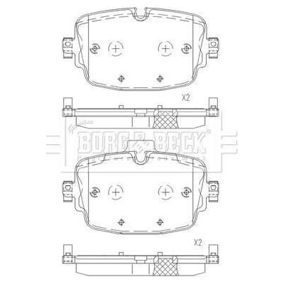 Genuine Borg & Beck Brake Pads Rear fits Q7 3.0 0515 BBP2674 Borg & Beck  - Dynamic Drive