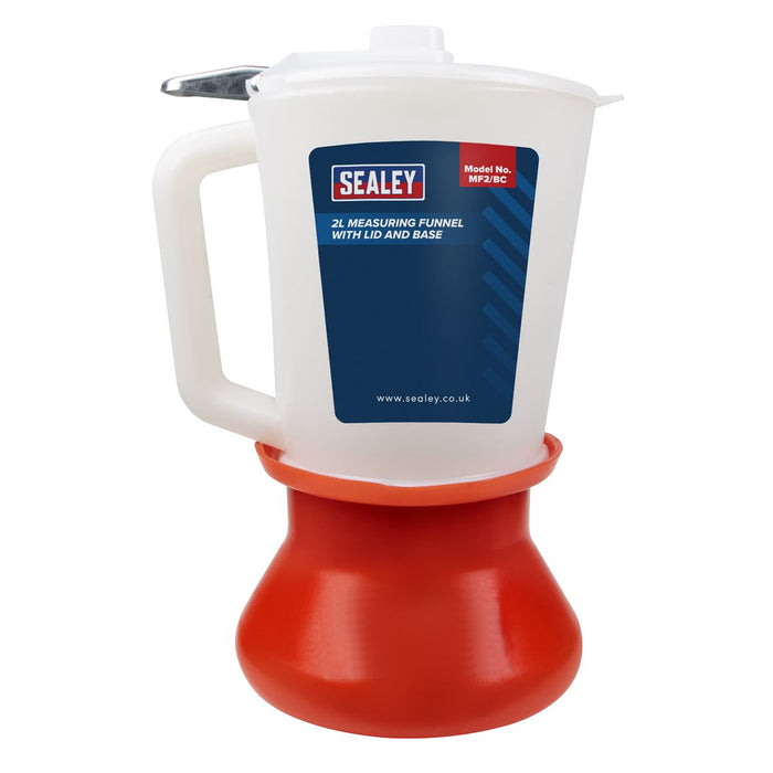 Sealey Measuring Funnel with Lid and Base 2L MF2/BC Sealey  - Dynamic Drive