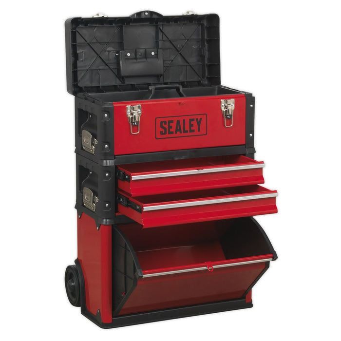 Sealey Mobile Steel/Composite Toolbox 3 Compartment AP548 Sealey  - Dynamic Drive