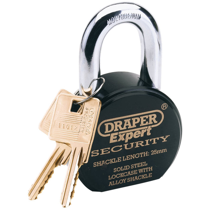 Draper Heavy Duty Stainless Steel Padlock and 2 Keys, 63 x 25mm 64206 Draper  - Dynamic Drive