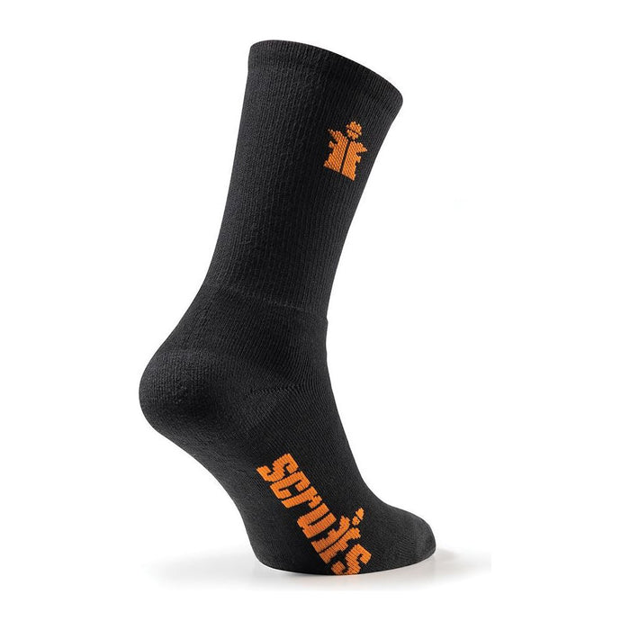 Scruffs Worker Socks Black 3pk Size 10 - 13 / 44 - 48