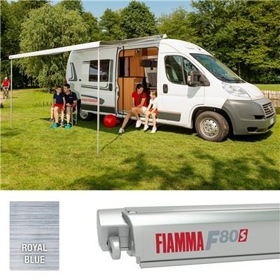 Fiamma F80S 320 Awning Titanium Case Royal Blue Fabric Motorhome Caravan Van