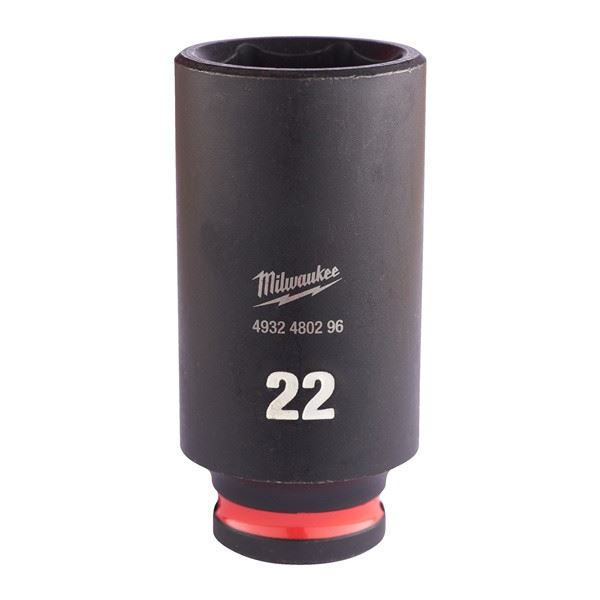 Milwaukee 22mm 3/8 Impact Socket Deep-1Pc Ne 4932480296 Milwaukee  - Dynamic Drive