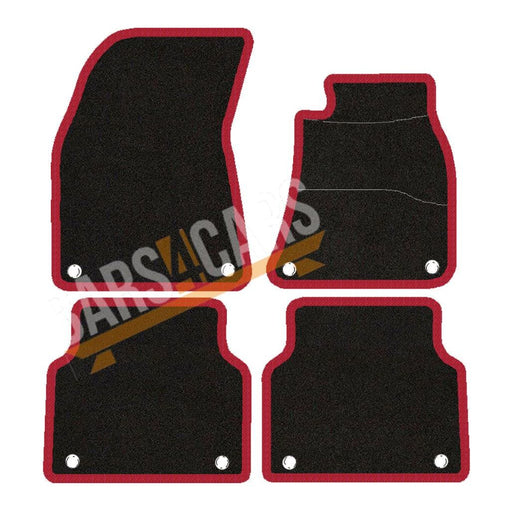 Fully Tailored Red Trim Carpet Mats for Audi A8 10> Set of 4 With 8 Clips UKB4C  - Dynamic Drive