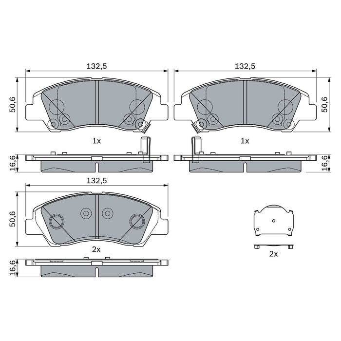 Genuine Bosch Brake Pad Set fits Hyundai i10 - 1.0 - 13- 0986494760