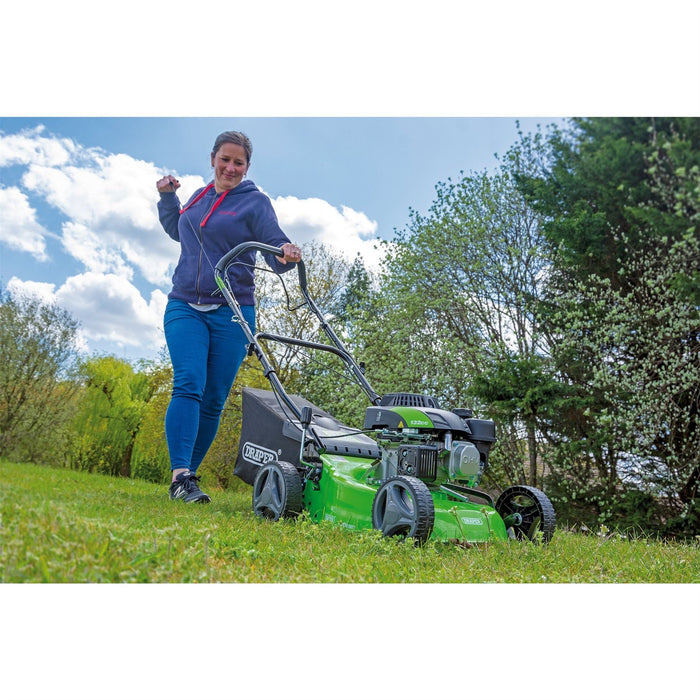 Draper Steel Deck Petrol Lawn Mower, 420mm, 132cc/3.3HP 08671 Draper  - Dynamic Drive