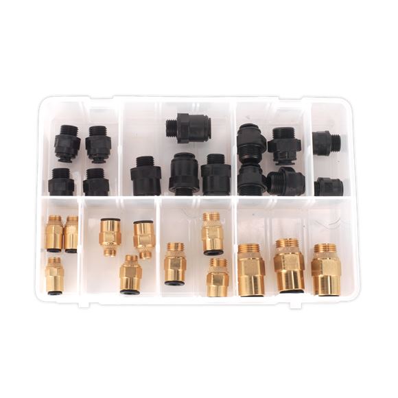 Sealey Speedfitï Thread Adaptor Assortment 30pc Metric & Imperial AB072JG Sealey  - Dynamic Drive