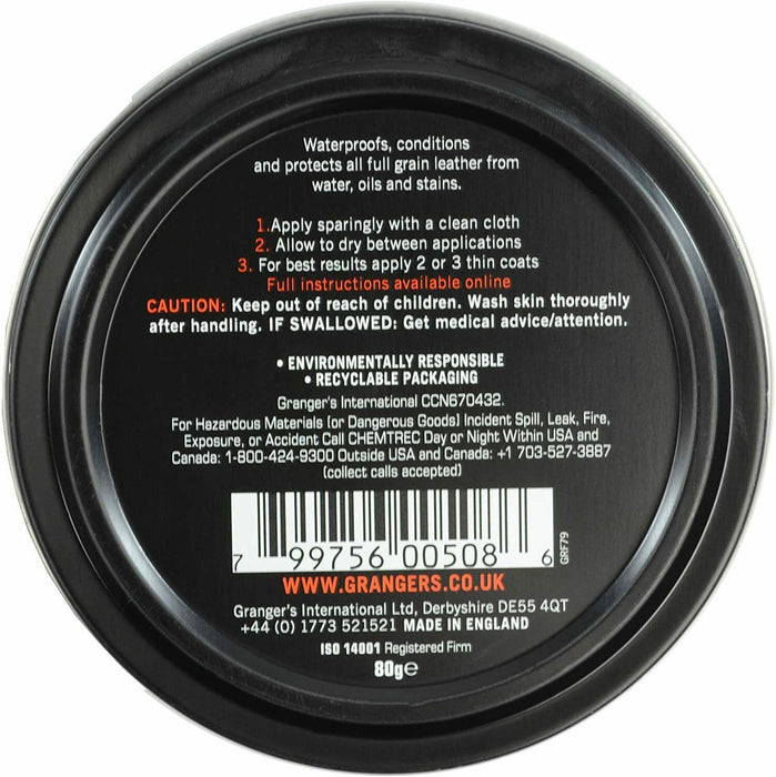 Grangers G Wax 80g Waterproof Leather Beeswax Shoe Boot Polish Dubbin Grangers  - Dynamic Drive