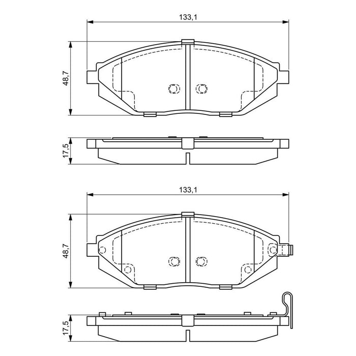 Bosch Brake Pad Set Bp1128 fits Mercedes-Benz ML 320 CDi - 3.0 - 05-11 098649425