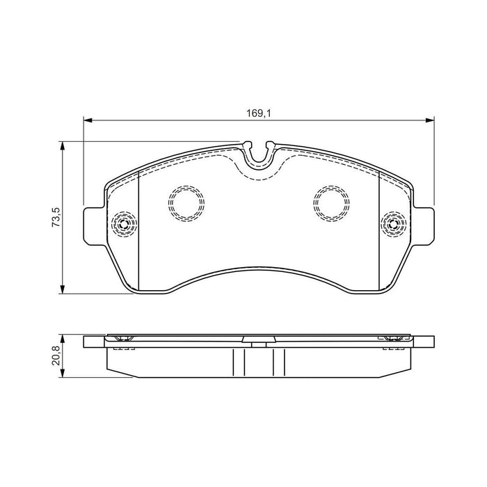 Bosch Brake Pad Set Bp1551 fits Mercedes-Benz Sprinter 313D BlueTec|BlueTec Blue