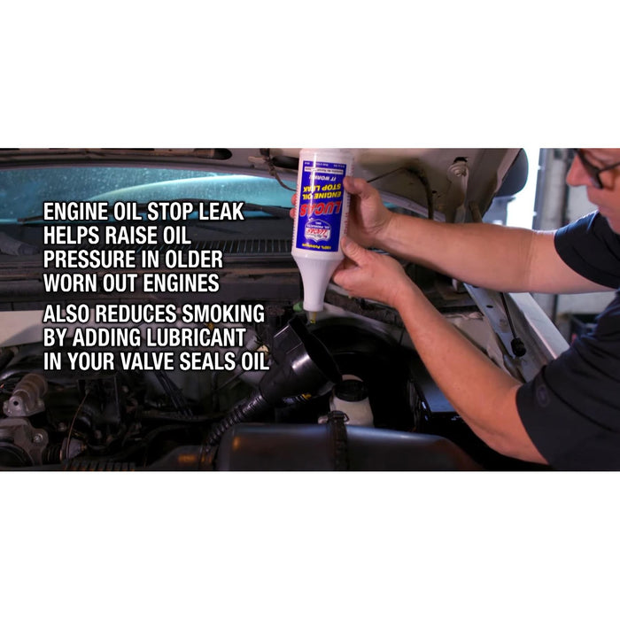 2 x LUCAS ENGINE OIL STOP LEAK 946ml Stops Leaks Rejuvenates Seals & Gaskets