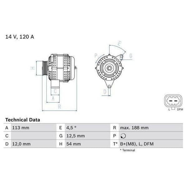 Bosch Reman Alternator 8037 0986080370