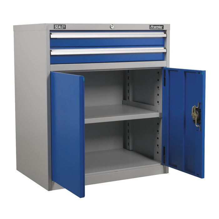 Sealey Industrial Cabinet 2 Drawer & 1 Shelf Double Locker API8810