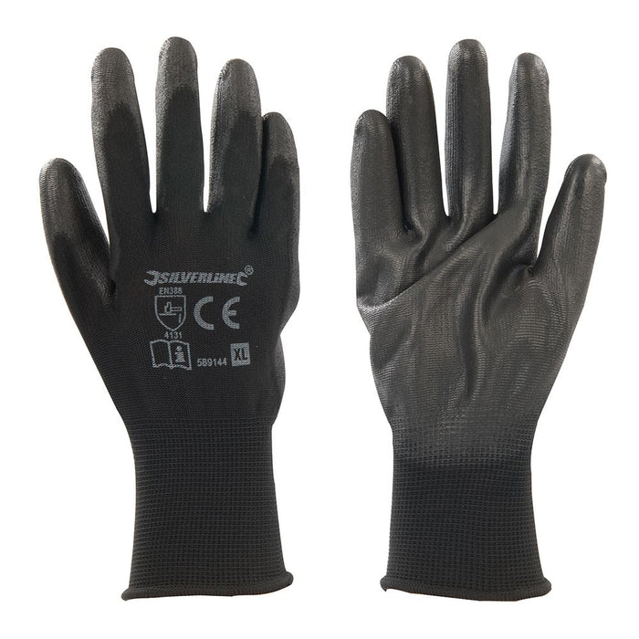 Silverline Black Palm Gloves XL 10 Silverline  - Dynamic Drive