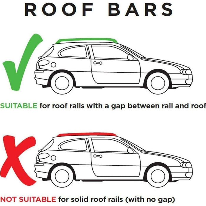 Summit SUP-830 Premium Railing Roof Bar for Cars with Raised Running Rails