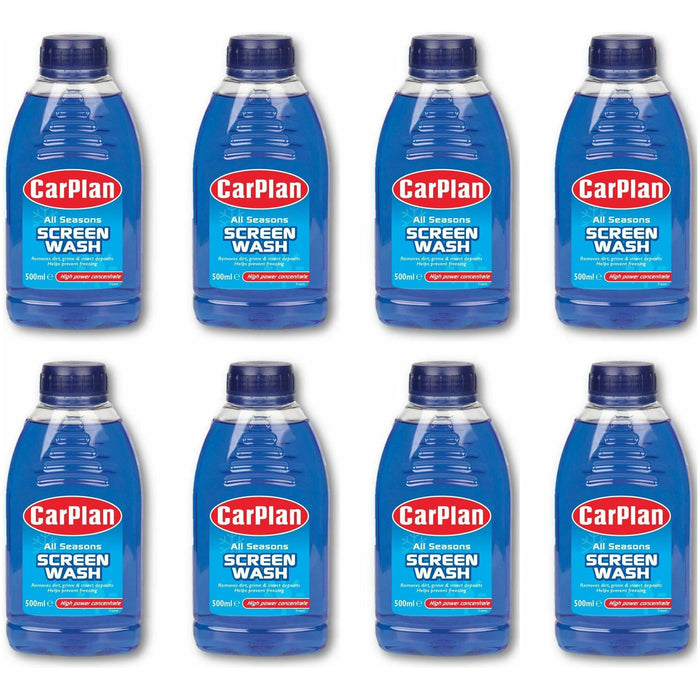 8 x CarPlan SWA500 All Season Screenwash 500ml (4 litres) High Power Concentrate CarPlan  - Dynamic Drive