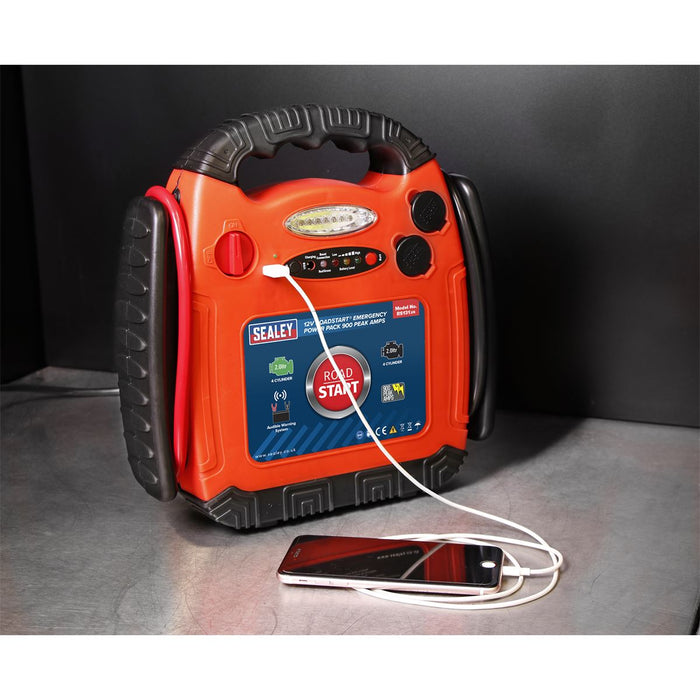 Sealey RoadStart Emergency Jump Starter 12V 750 Peak Amps RS131 Sealey  - Dynamic Drive