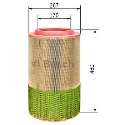 Bosch Cv Air Filter S0249 (Hgv) fits Mercedes-Benz O 580 Traveg - 12.0 4x2 - 99-