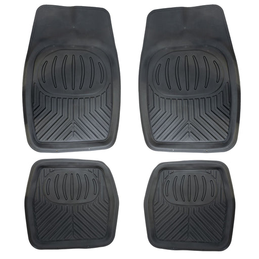 Heavy Duty Rubber Floor Mats Tray Type Black Fits Nissan Almera Note Qashqai UKB4C  - Dynamic Drive