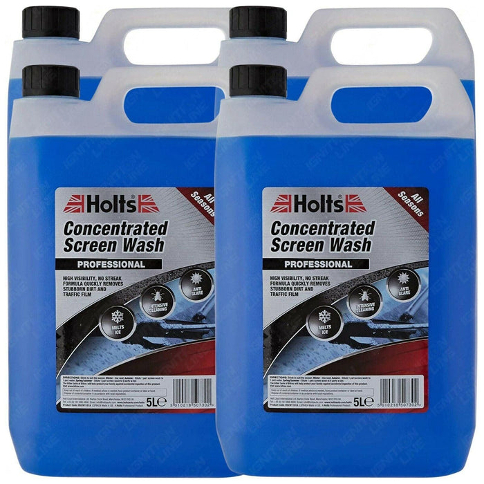 4x Holts All Seasons Windscreen Screen Wash High Power Concentrated 5 Litre 5L Holts  - Dynamic Drive