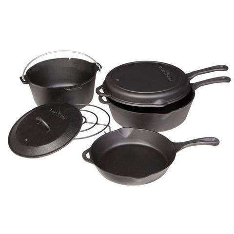 Vango Camp Chef 6 Piece Cast Iron Set - Black Vango  - Dynamic Drive