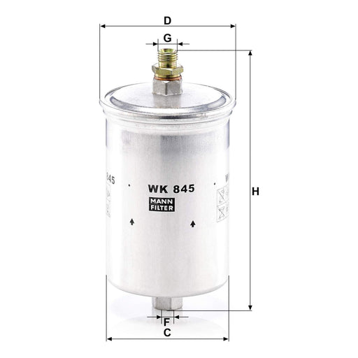 Genuine Mann Fuel Filter for Mercedes inj. models 10/85 on WK845 Mann & Hummel  - Dynamic Drive