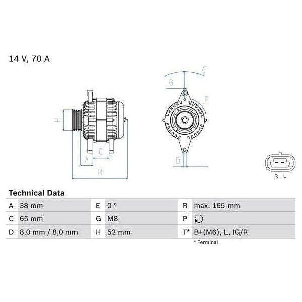 Bosch Reman Alternator 0986082910