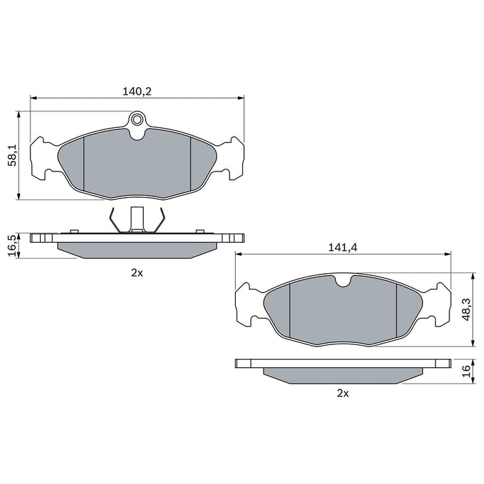 Genuine Bosch Brake Pad Set Bp508 fits Vauxhall Astra TD - 1.7 - 91-98 098646093