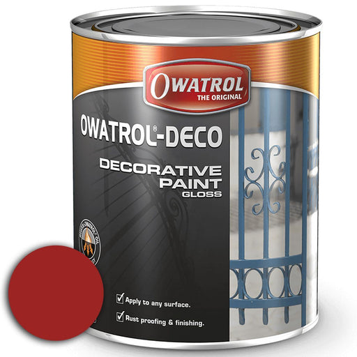 Owatrol Deco Anti Corrosive Gloss Paint (Red RAL 3001 750ml) for Metal Protecti Owatrol  - Dynamic Drive