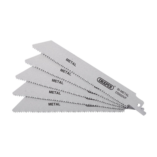 Draper Bi-metal Reciprocating Saw Blades for Metal, 150mm, 10-14tpi (Pack of 5) Draper  - Dynamic Drive