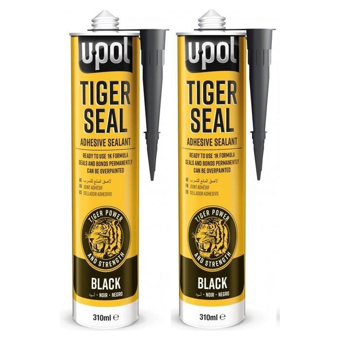 2x Upol Tiger Seal Black 310ml Polyurethane Adhesive Sealant TIG/NB New U-POL