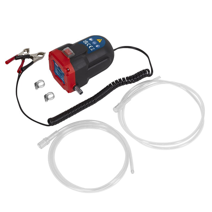 Sealey 12V 84W Oil Diesel Transfer Pump Fuel Transfer Siphon Extractor Sealey  - Dynamic Drive