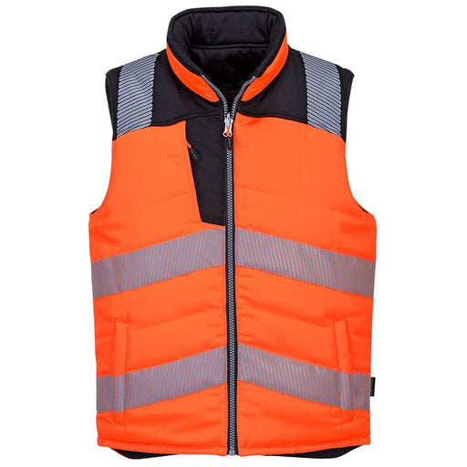 Portwest PW3 Hi-Vis Reversible Bodywarmer - Orange/Black - Large Portwest  - Dynamic Drive