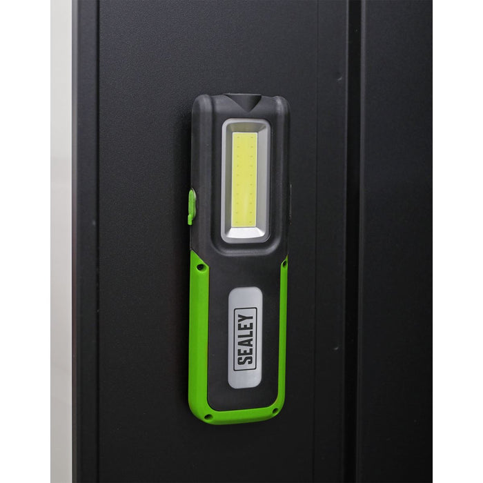 Sealey Rechargeable Inspection Light 5W COB & 3W SMD LED with Power Bank Green Sealey  - Dynamic Drive