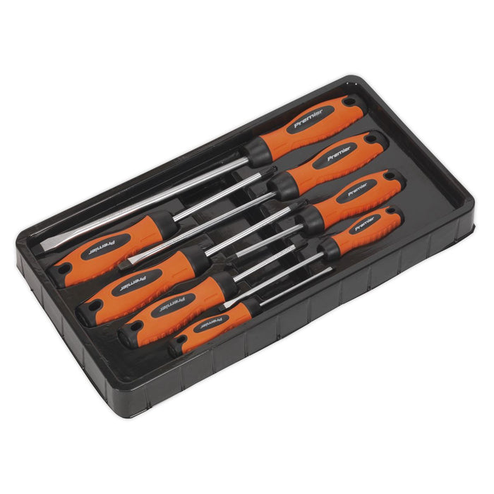 Sealey Screwdriver Set 8pc Hi-Vis Orange HV003 Sealey  - Dynamic Drive