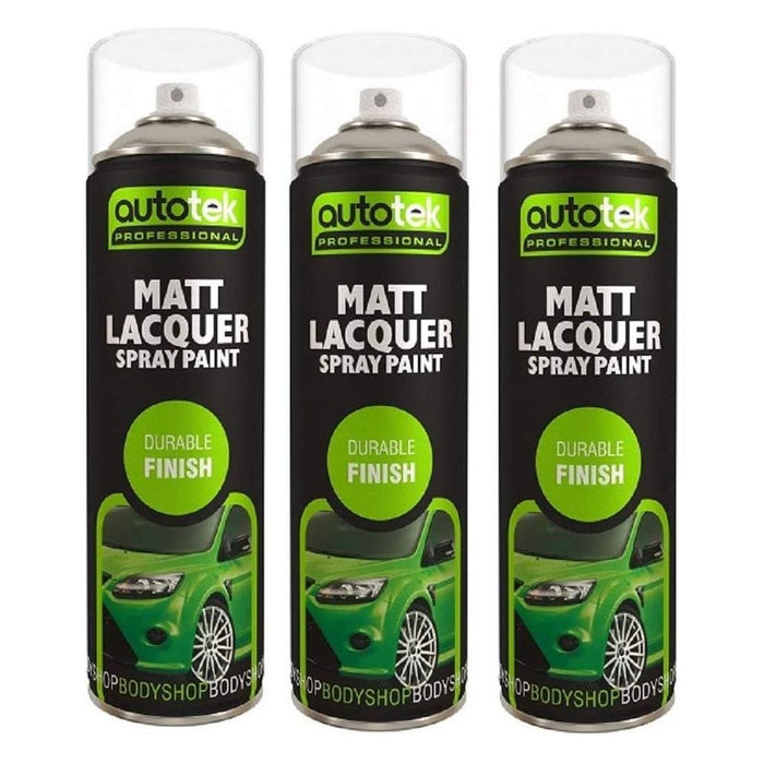 3 X Autotek Matt Lacquer Paint Spray 500Ml Matt Lacquer 3Pack Autotek  - Dynamic Drive