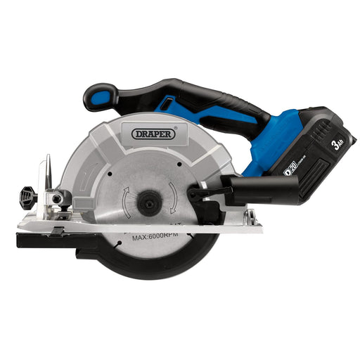 Draper D20 20V Brushless Circular Saw, 1 x 3.0Ah Battery, 1 x Fast Charger 00594 Draper  - Dynamic Drive