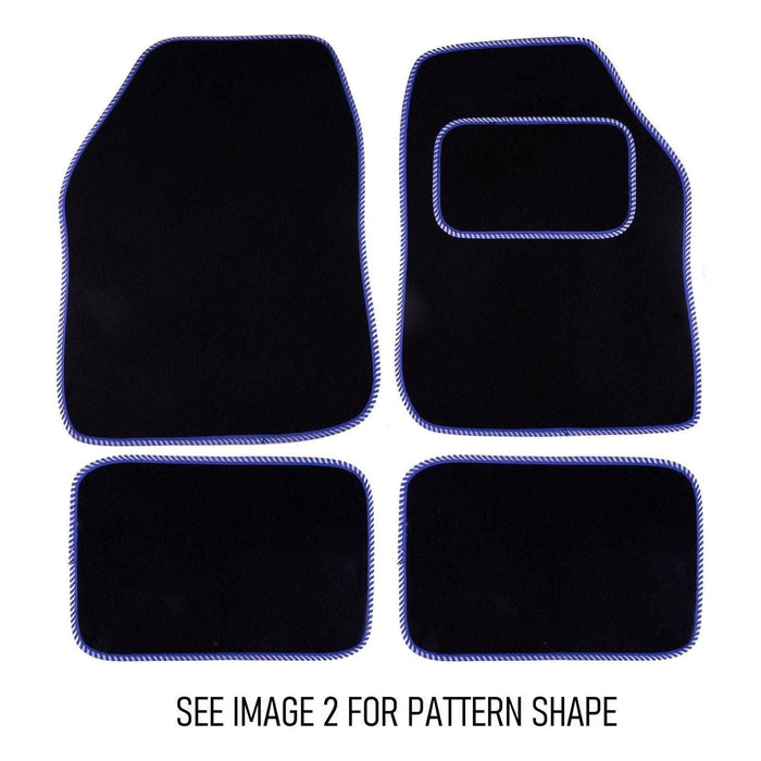 Fully Tailored Blue White Trim Carpet Mats fits Citroen Nemo Van 08> Set of 2 With 2 Clips UKB4C  - Dynamic Drive