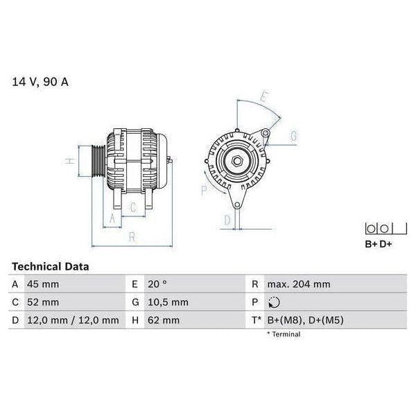 Bosch Reman Alternator 4961 0986049610