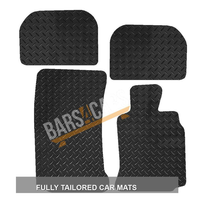 Blue Trim TailoBlue Black Rubber Car Mats for Bmw E38 (7 Series) Set of 4 XL UKB4C  - Dynamic Drive