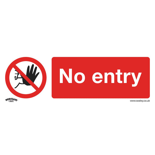 Sealey Prohibition Safety Sign No Entry Self-Adhesive Vinyl SS14V1 Sealey  - Dynamic Drive