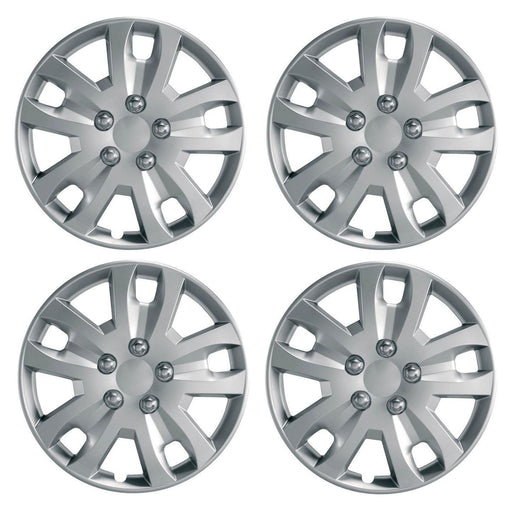 New Universal 17 Inch Silver Gyro Set of 4 Wheel Trims / Hub Caps by Ring Ring  - Dynamic Drive