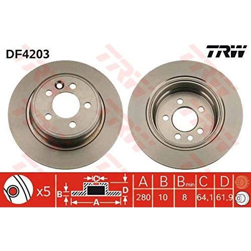 Genuine TRW Brake Disc (Pair) DF4203 TRW  - Dynamic Drive