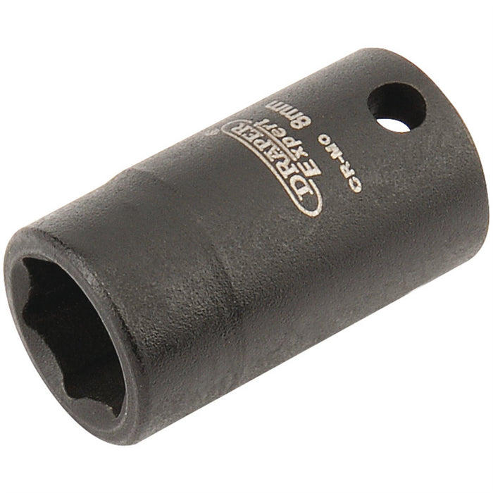 Draper Expert HI-TORQ 6 Point Impact Socket, 1/4" Sq. Dr., 8mm