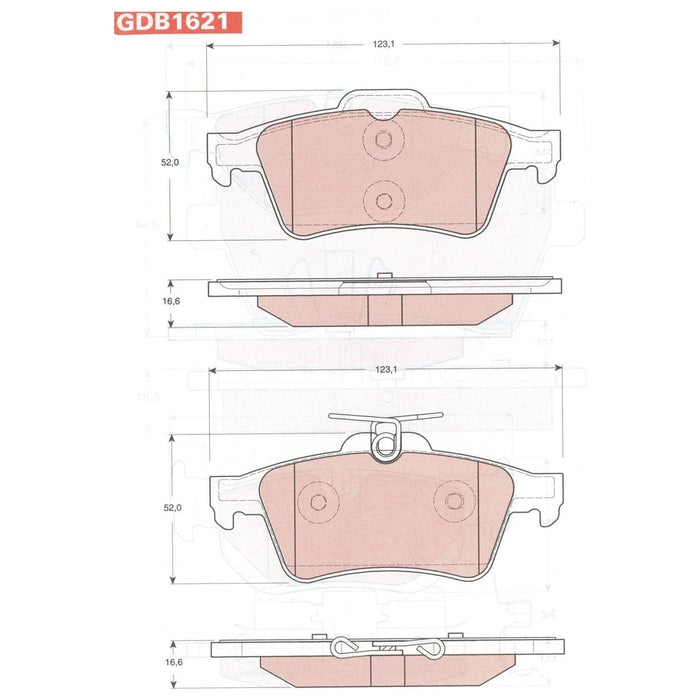 Genuine TRW Brake Pads (Rear) (R90) GDB1621