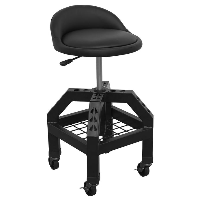 Sealey Creeper Stool Pneumatic with Adjustable Height Swivel Seat & Back Rest Sealey  - Dynamic Drive