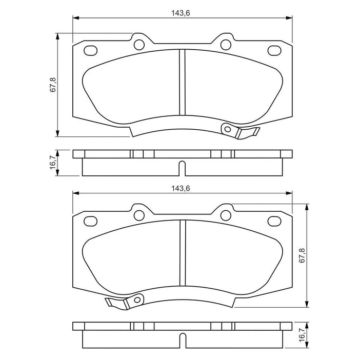 Genuine Bosch Brake Pad Set fits Toyota Hilux D4d - 2.5 - 07-15 0986495352