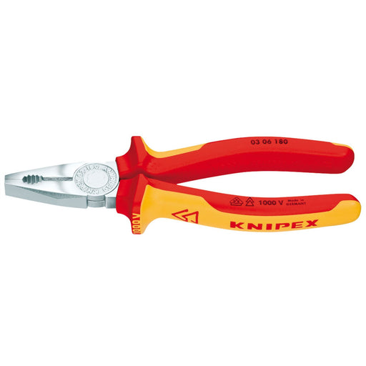 Draper Knipex 03 06 180 SBE Fully Insulated Combination Pliers, 180mm 81204 Draper  - Dynamic Drive