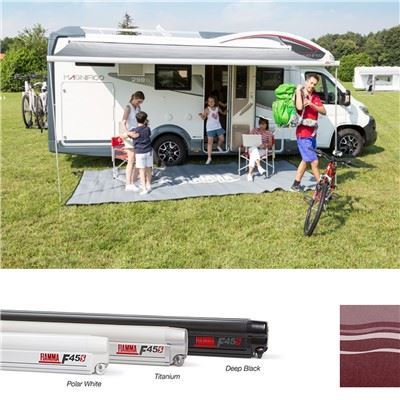 Fiamma F45 S Winch Awning Wind Out 400 Polar White Case Bordeaux Fabric