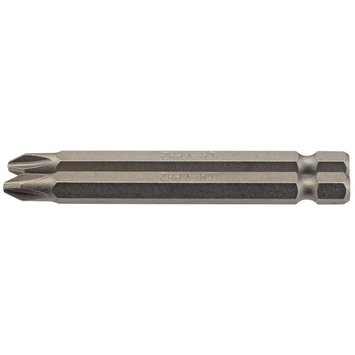 Draper Cross Slot Insert Bit, 1/4" Hex, 75mm Long, No.2 (Pack of 2) 64315 Draper  - Dynamic Drive